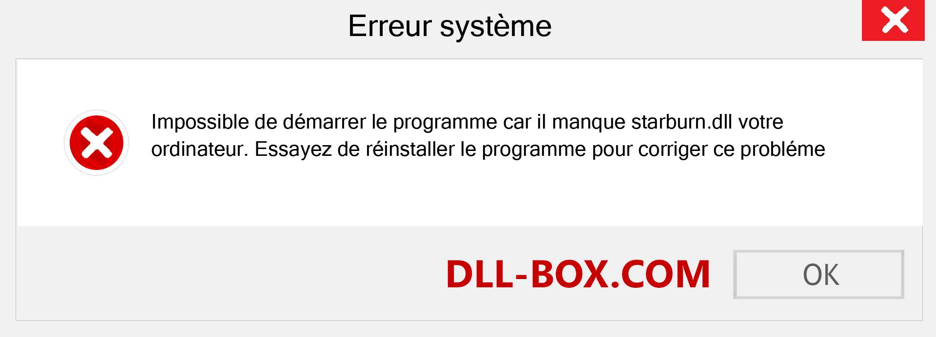 Le fichier starburn.dll est manquant ?. Télécharger pour Windows 7, 8, 10 - Correction de l'erreur manquante starburn dll sur Windows, photos, images